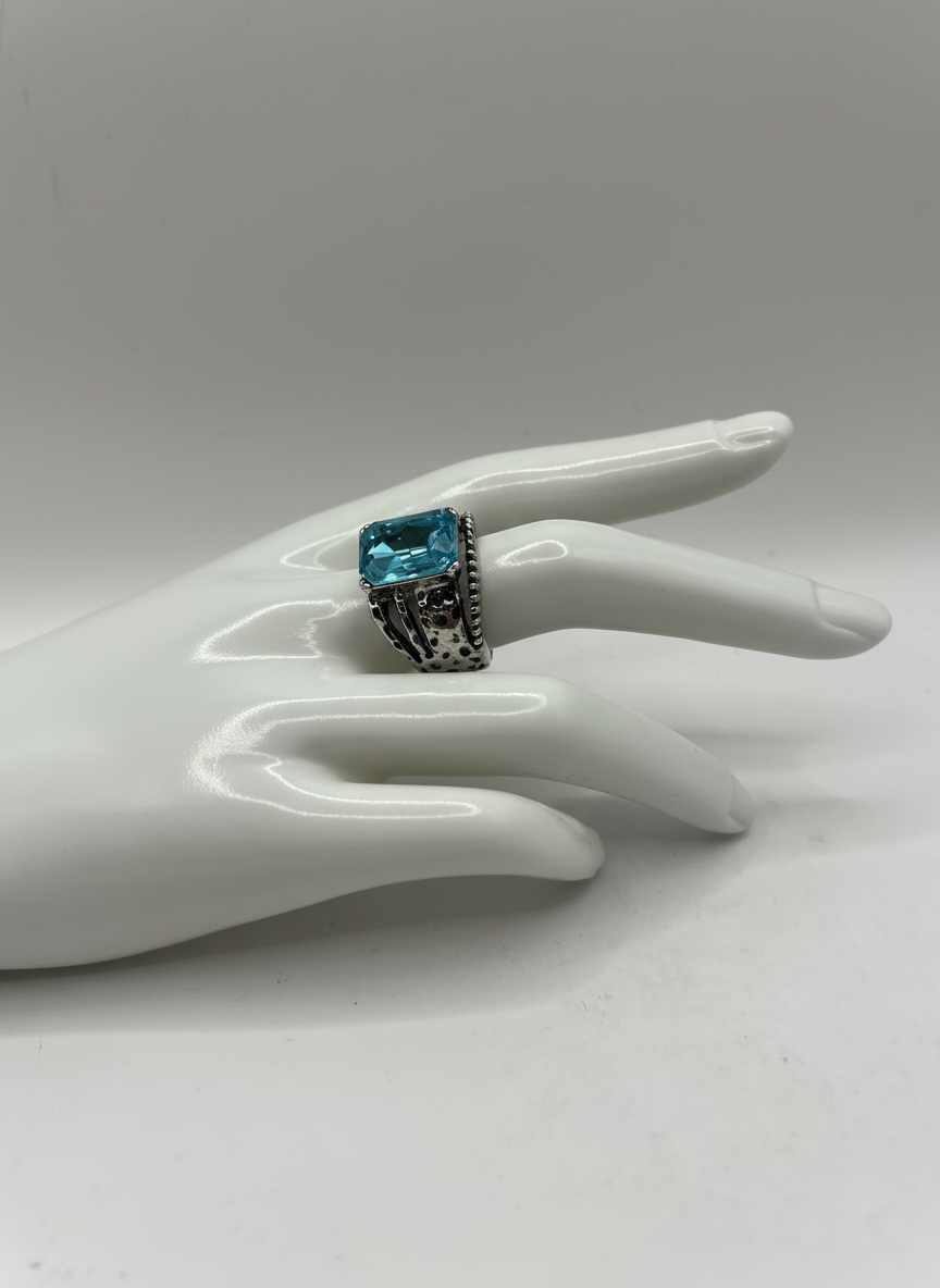Blue Silver Ring