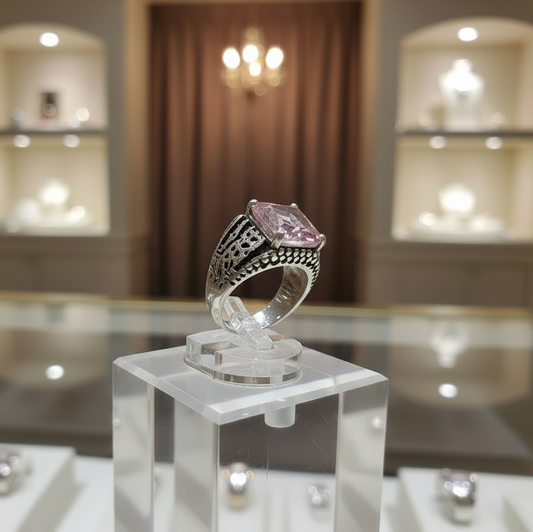 Pink Silver Ring