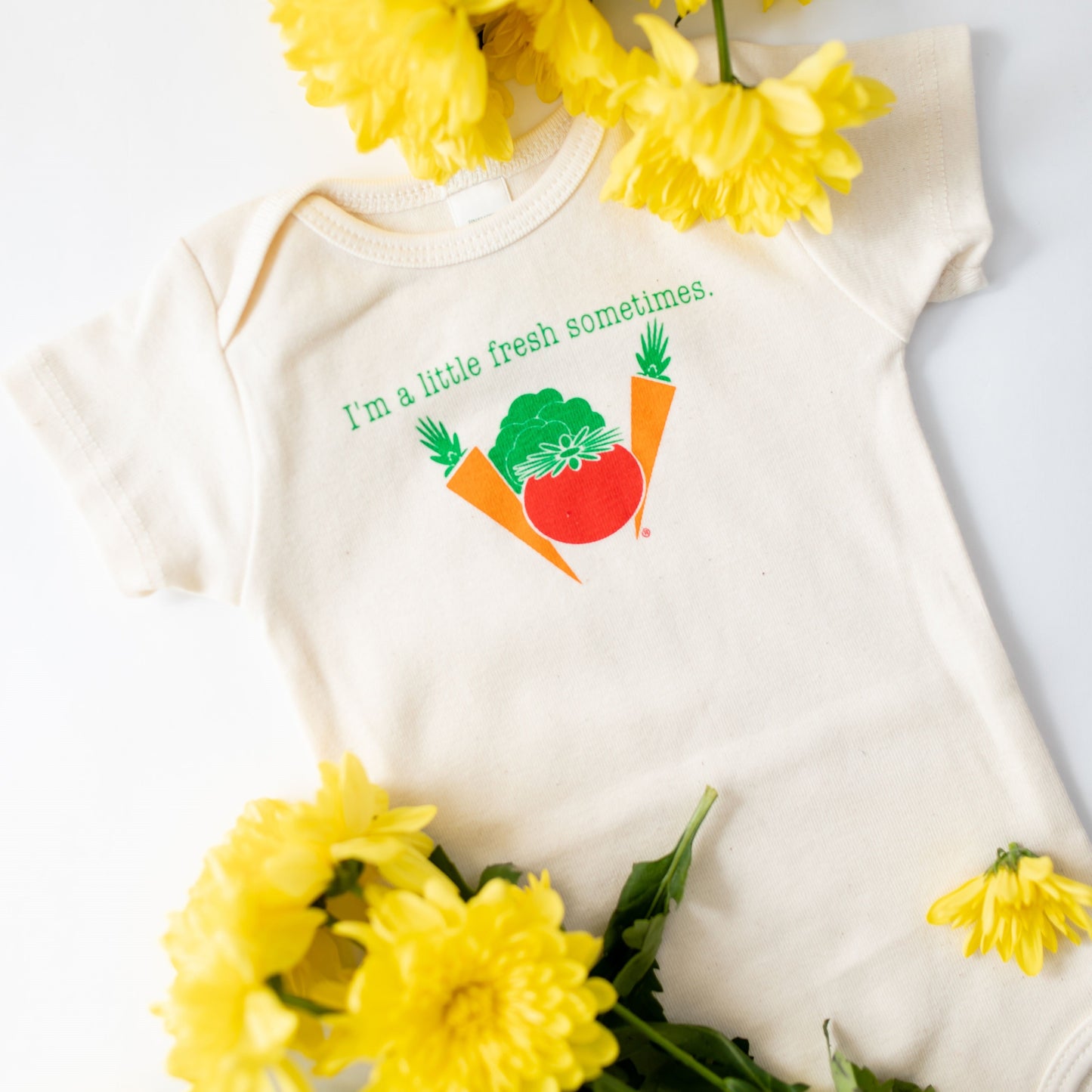 I'm A Little Fresh Veggie Short Sleeve Romper