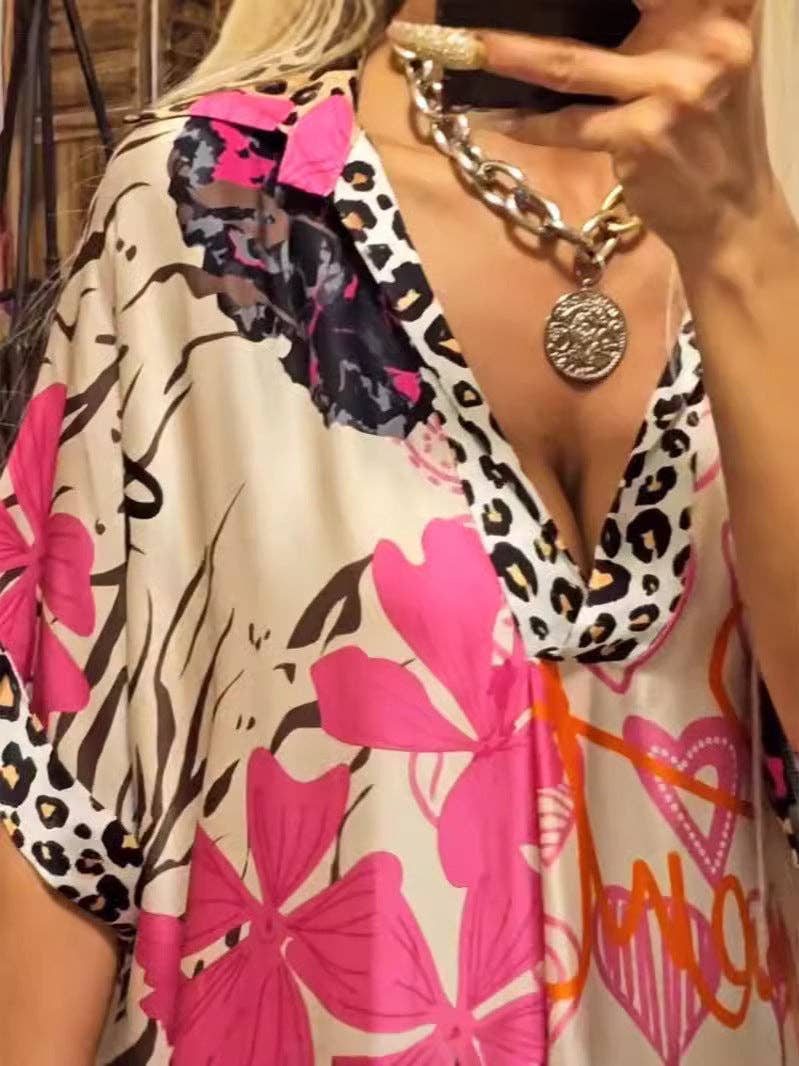 Roxie Leopard Print Dress: Pink