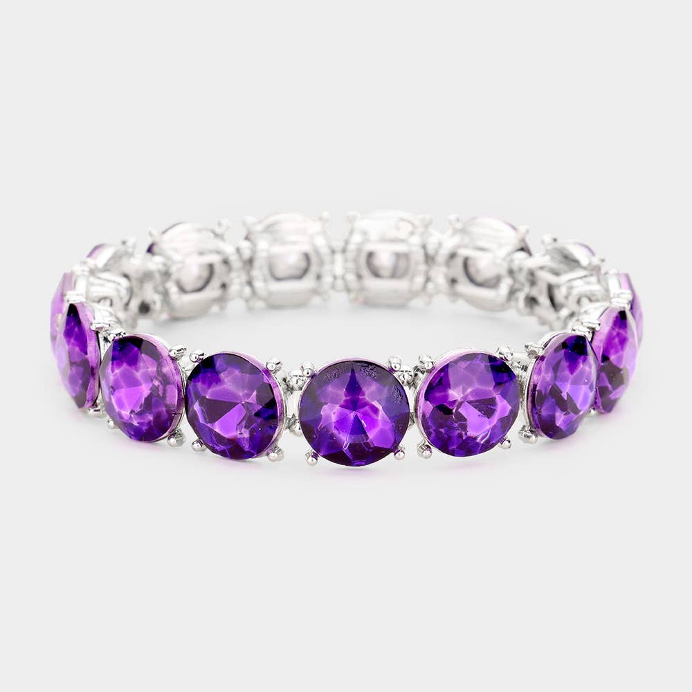 Crystal Round Stretch Evening Bracelet: 2C