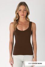 Diane Clean Line Sweet Heart Tank Butter Coffee Bean