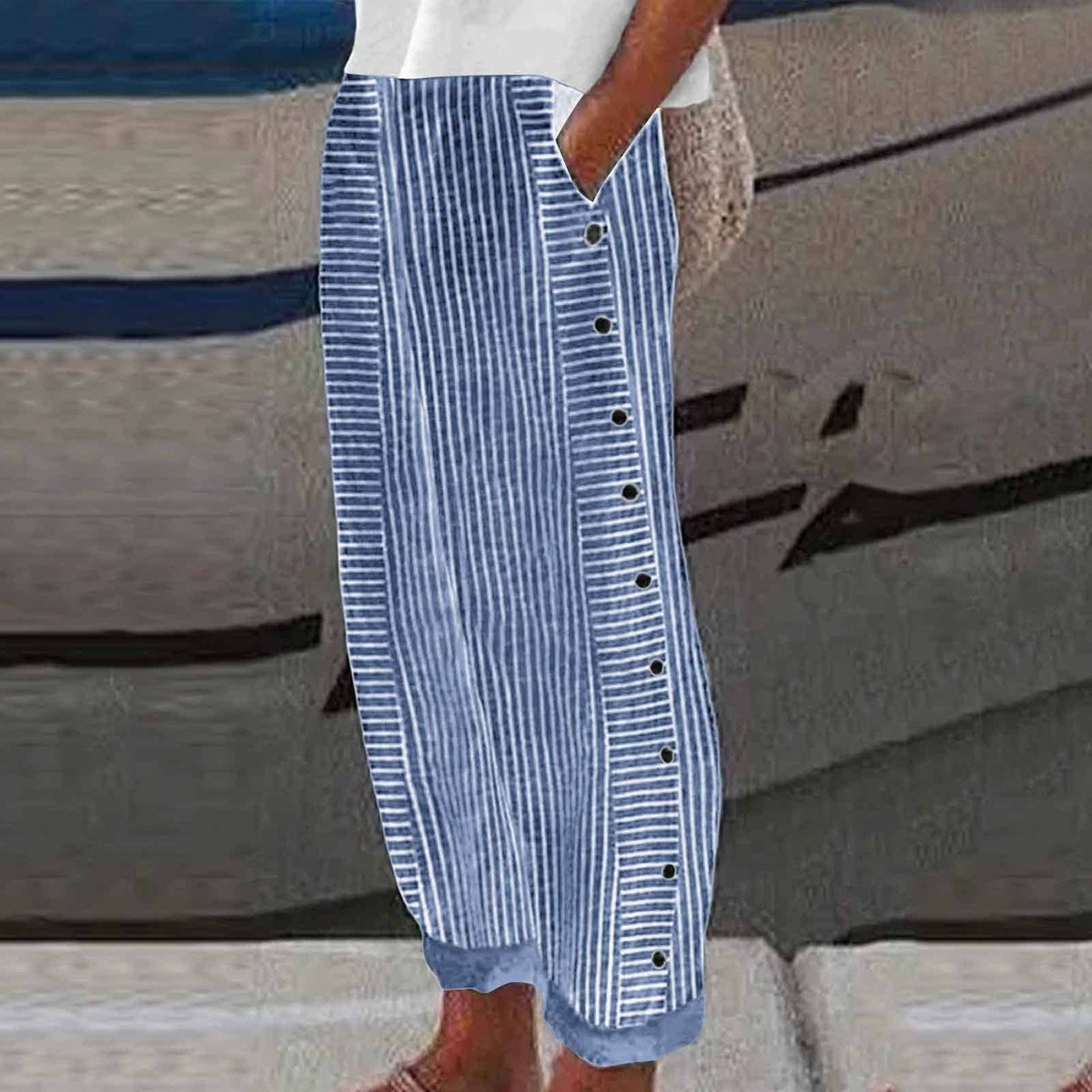 Coco Striped Cotton Pants