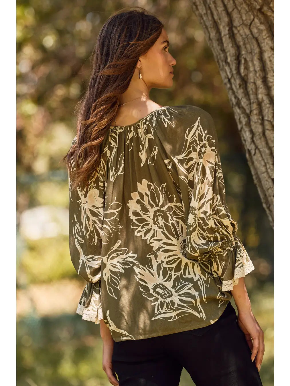 Sawyer Floral Printed Blouse Olive Multi