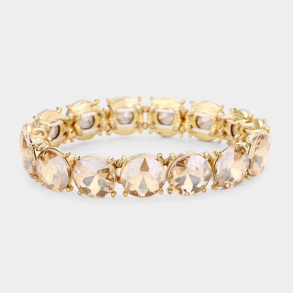 Crystal Round Stretch Evening Bracelet: 2C