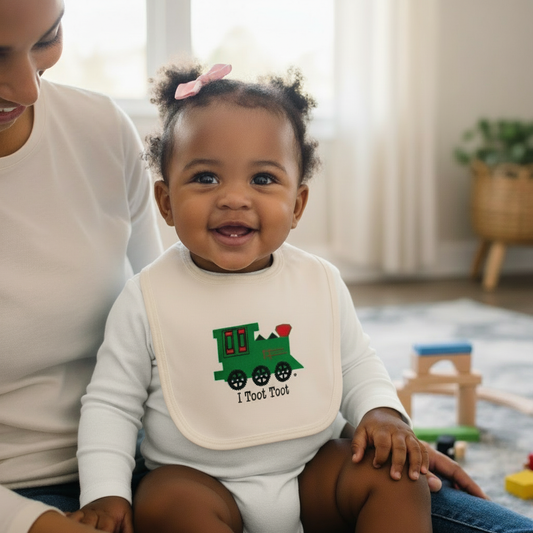 I Toot Toot Train Baby Bib