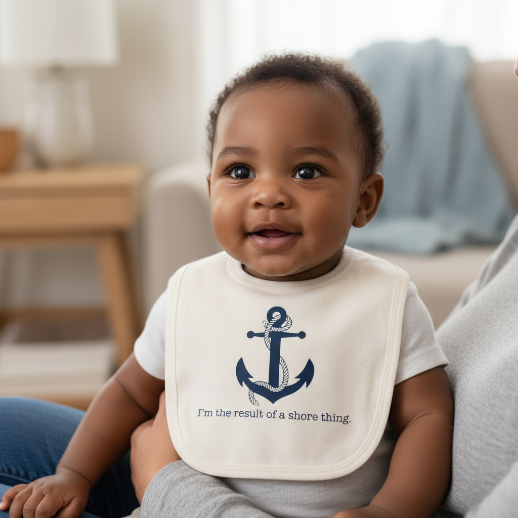 Shore Thing Nautical Baby Bib Anchor