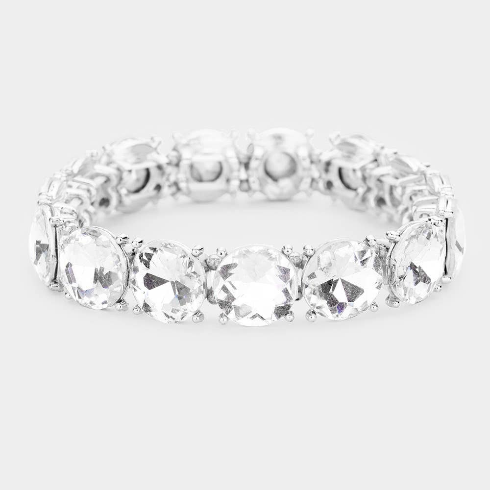 Crystal Round Stretch Evening Bracelet: 2C