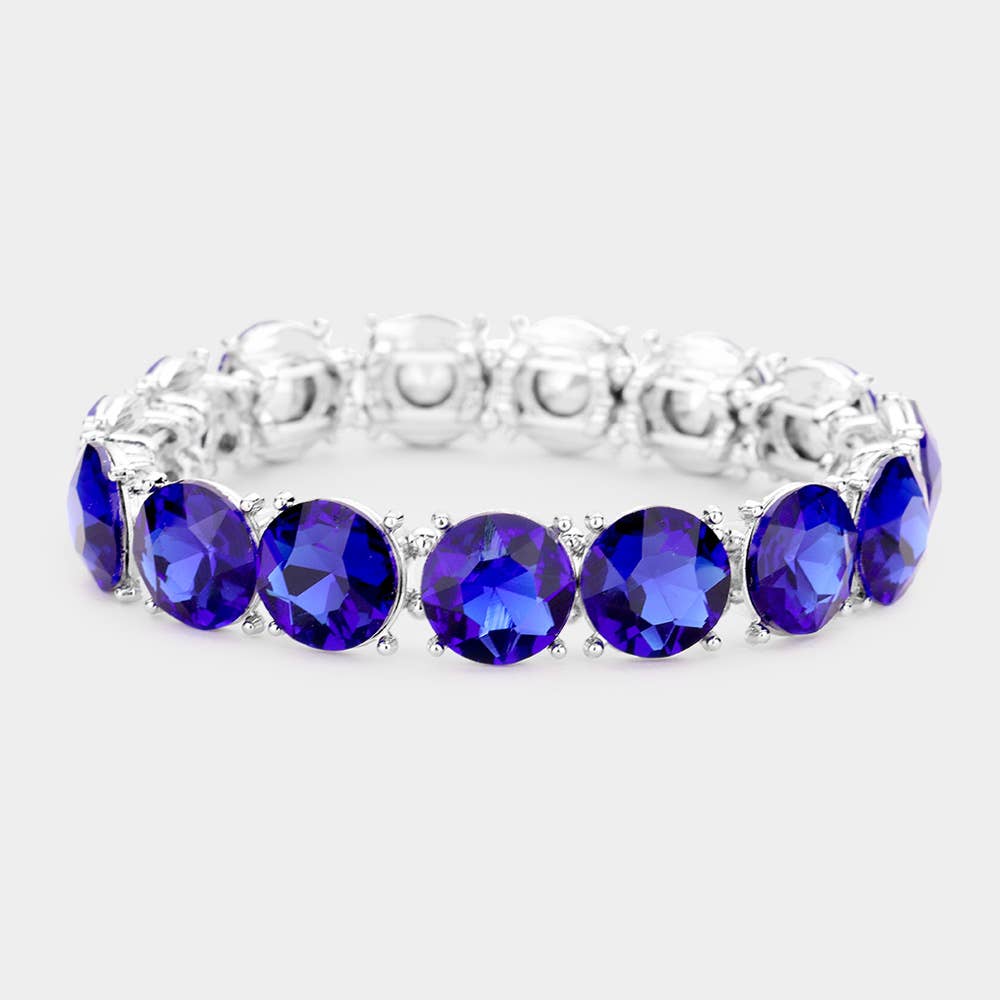 Crystal Round Stretch Evening Bracelet: 2C