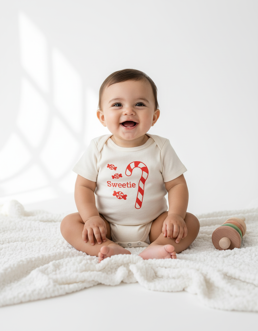 Candy Cane Short Sleeve Romper