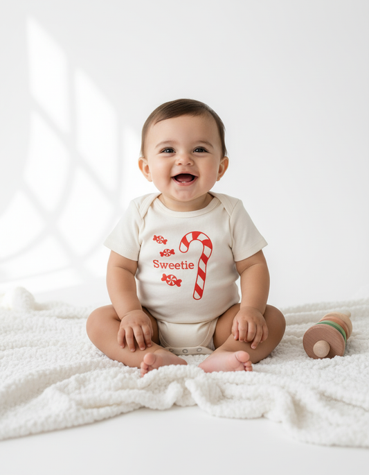 Candy Cane Short Sleeve Romper