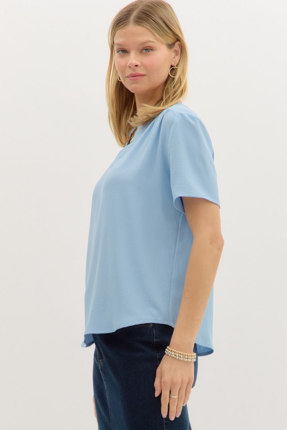 Erica V-Neck Top Blue
