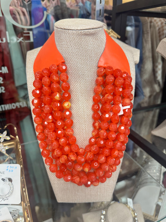 7 Strand Orange Magnetic Necklace