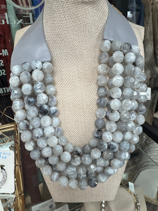 7 Strand Grey Magnetic Necklace