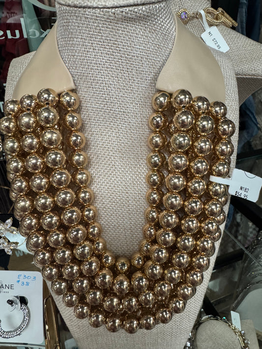 7 Strand Gold Magnetic Necklace