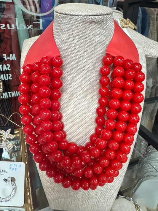 7 Strand Red Magnetic Necklace