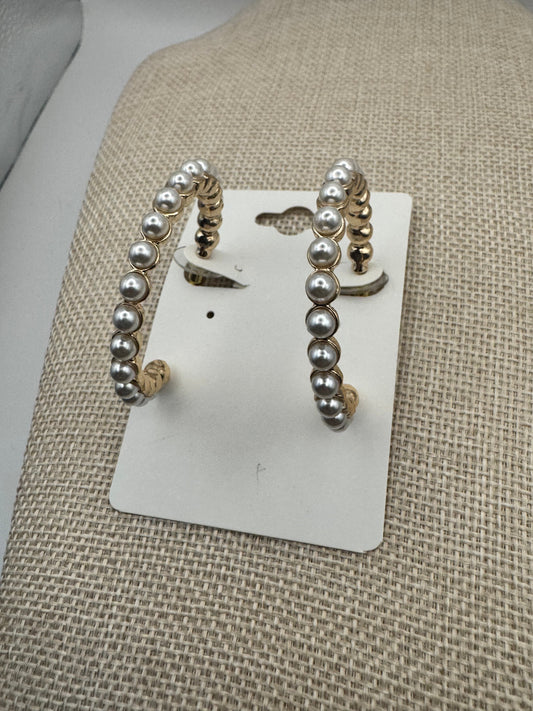 Pearl Hoop Earrings