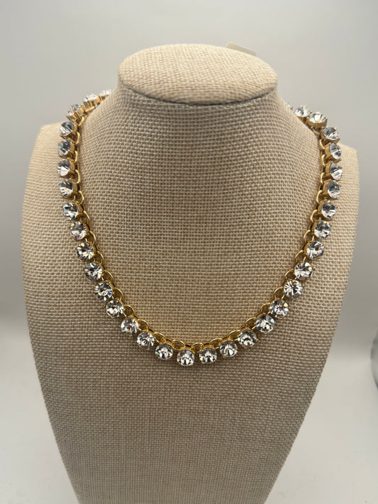 Gold Clear Crystal Necklace