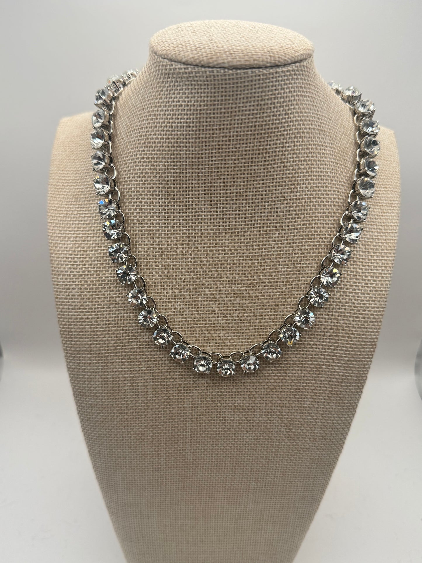 Silver Clear Crystal Necklace