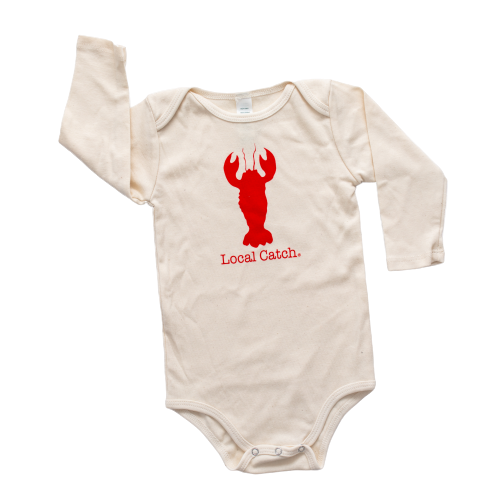 Lobster Local Catch Lobster Long Sleeve Romper & Hat Gift Set