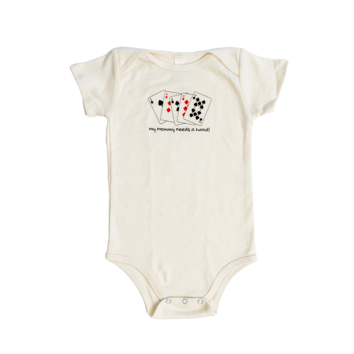 "My Mommy Needs a Hand" Poker Short Sleeve Romper