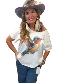 Indigo Blue - Happy Hummingbird Top *Preorder*